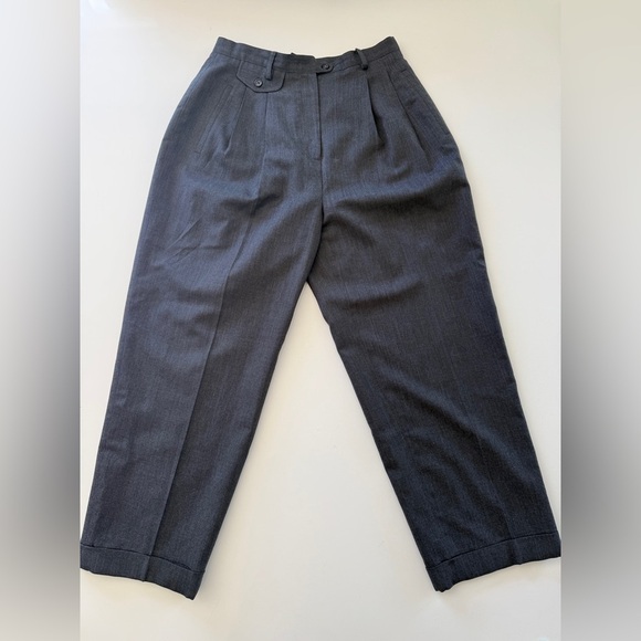 Embassy Row-Pure Wool-100% Wool-Vintage-Trousers-Grey-Size 12 - Picture 1 of 16
